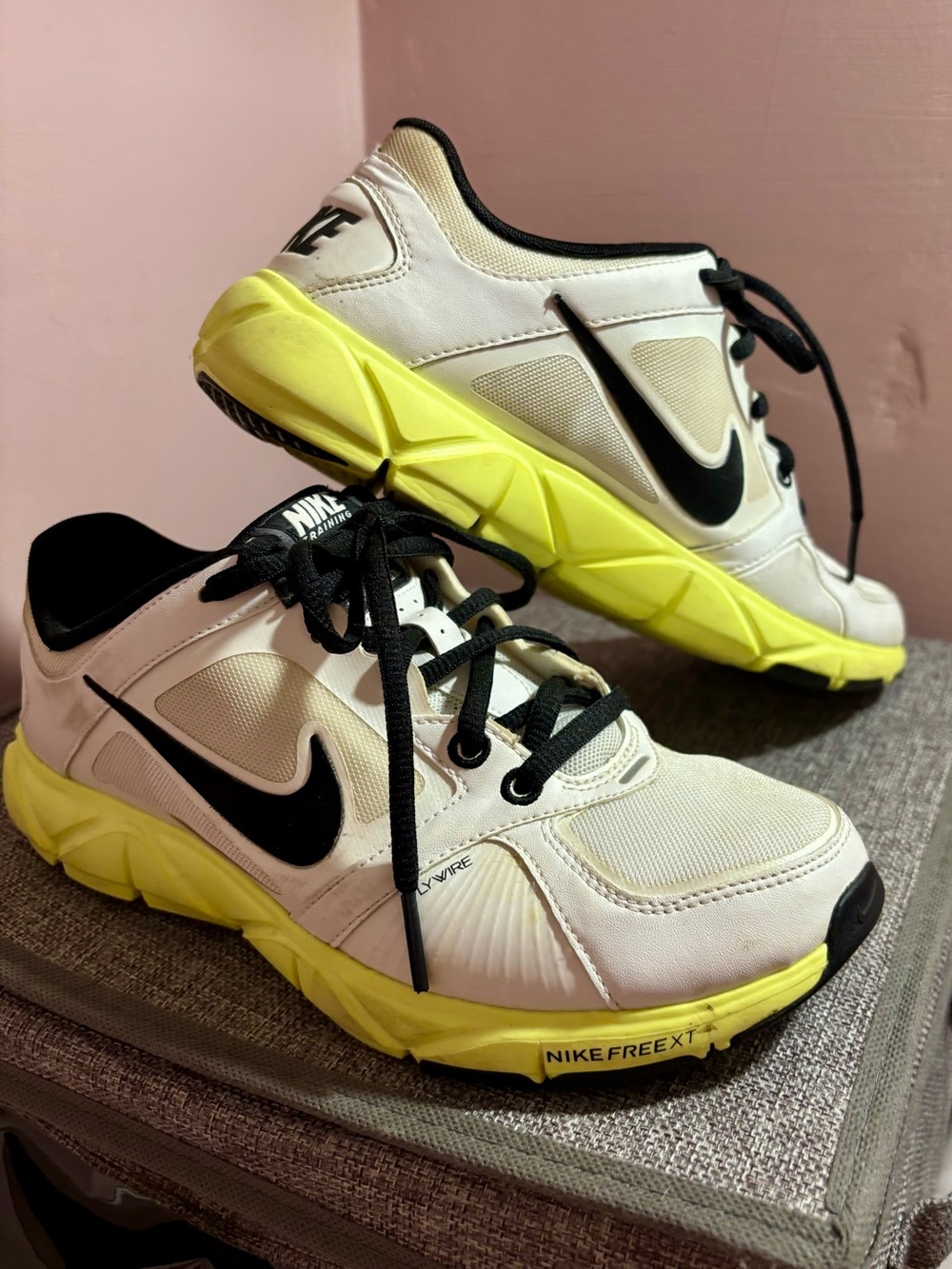 Nike White & Neon Yellow Athletic Sneakers